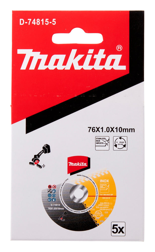 Makita Kapskiva, 76 x 10 mm, 5 pack D-74815-5 till kapsåg