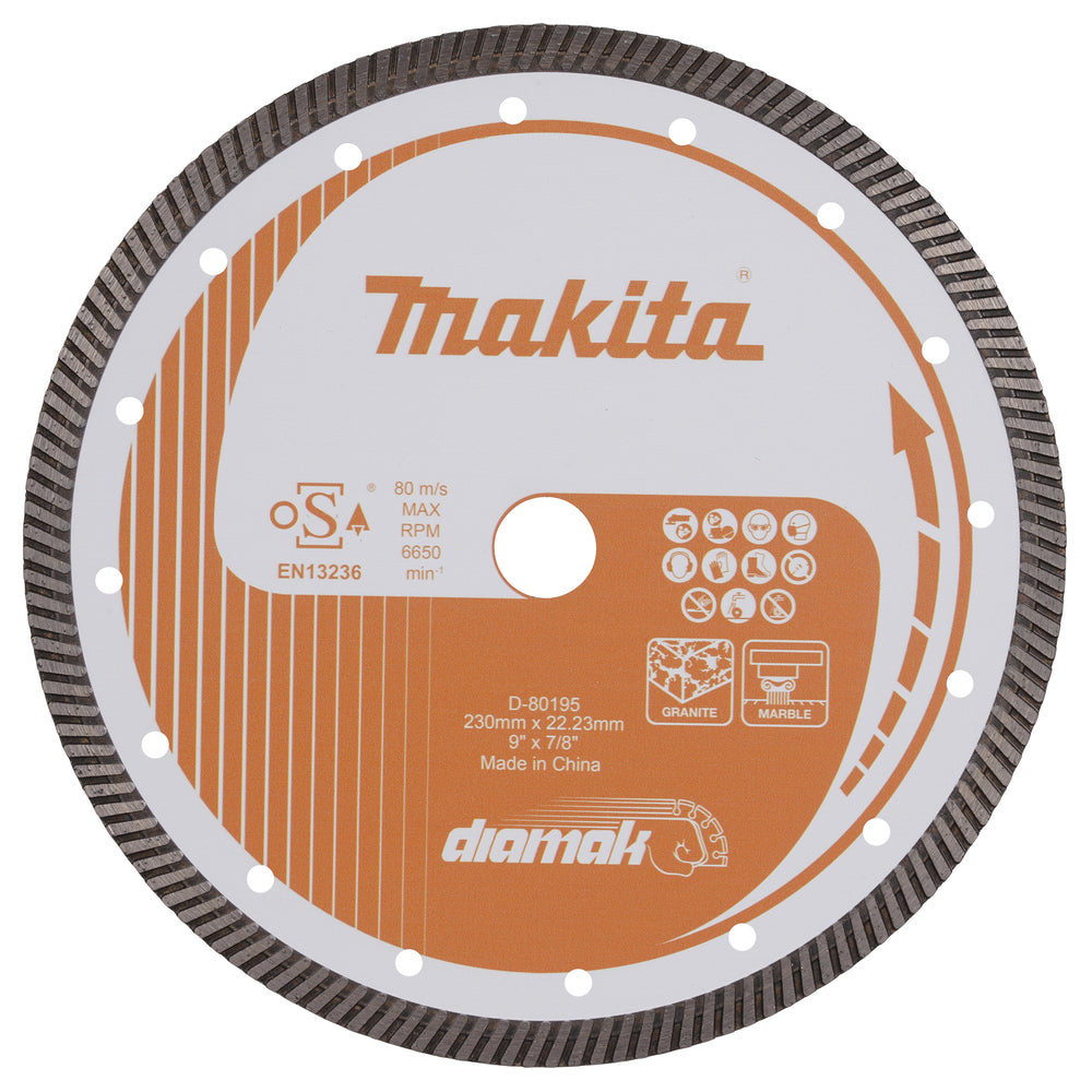 Makita Diamantklinga 230x22,23 mm D-80195 till Slipmaskiner och kapmaskiner