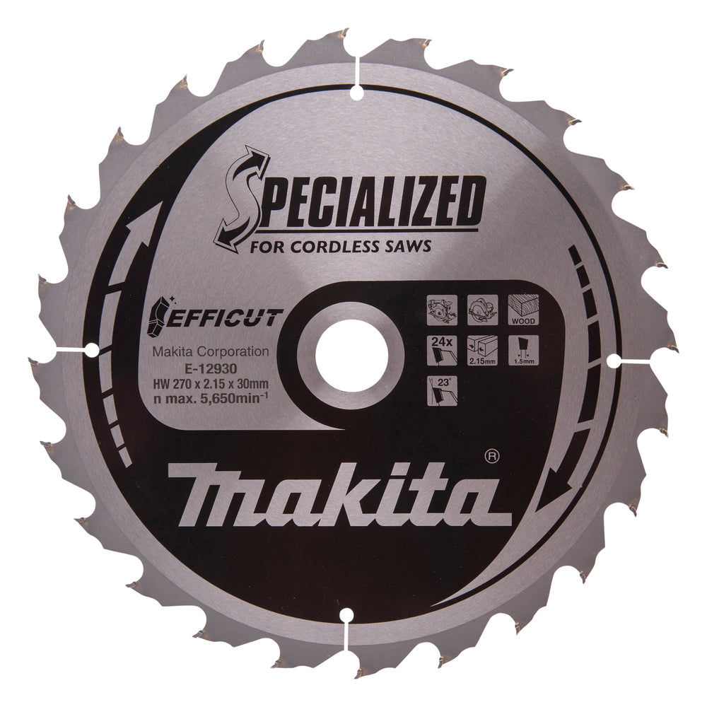 Makita Sågklinga Efficut Trä T.C.T, 270 x 30 x 2,15 mm, 24T E-12930