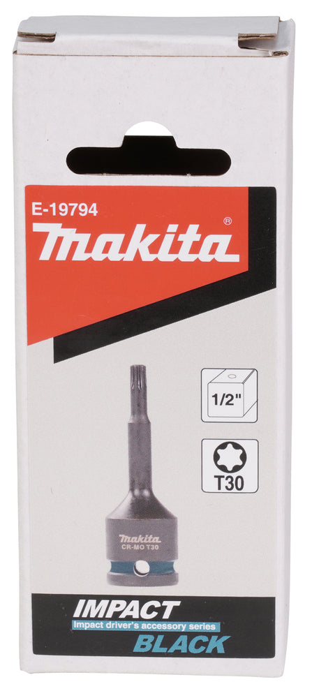 Makita Impact Black Hylsbits, Torx, 1/2", 78 mm