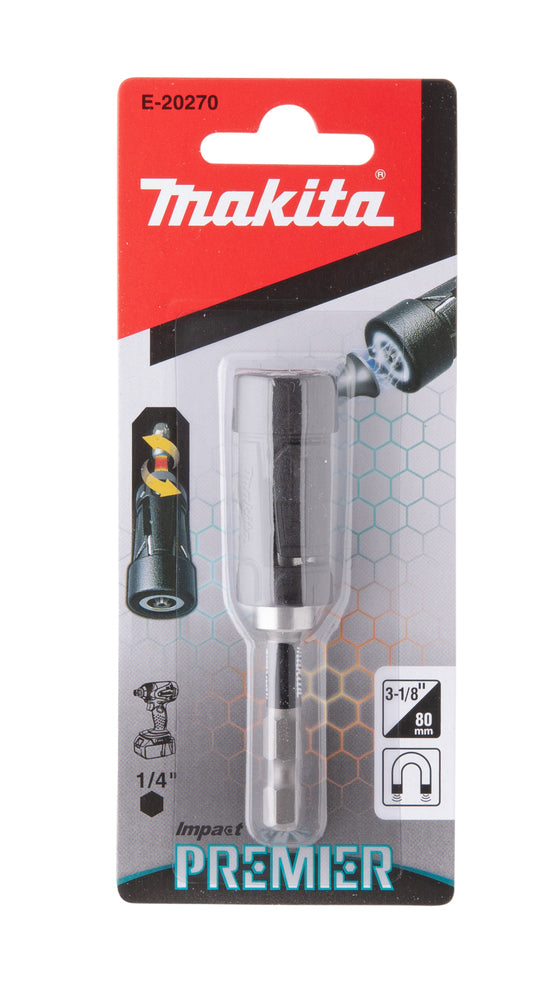 Makita Torsion bitshållare Impact Premier Ultramag 1/4" 80 mm, med magnet,  E-20270