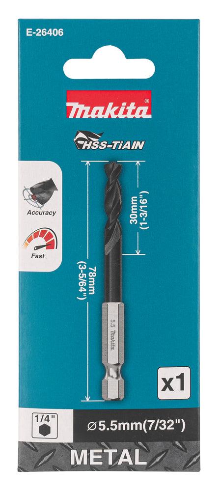 Makita HSS-TiAlN-metallborr 5,5 x 78 mm – E-26406 – vy 2
