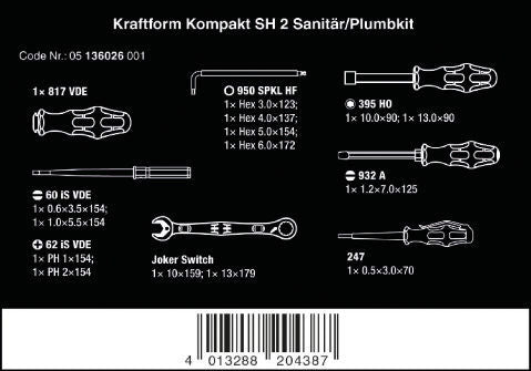 Wera Kraftform kompakt SH 2 Plumbkit