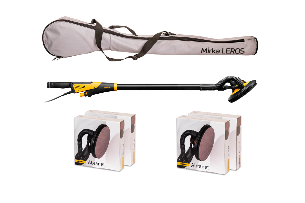 Mirka LEROS 950CV EU Väggslipmaskin 225mm, 5.0 med väska + 4x25p Abranet P120,P180