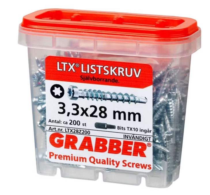 Grabber LTX Självborrande listskruv Zink - Inomhusskruv