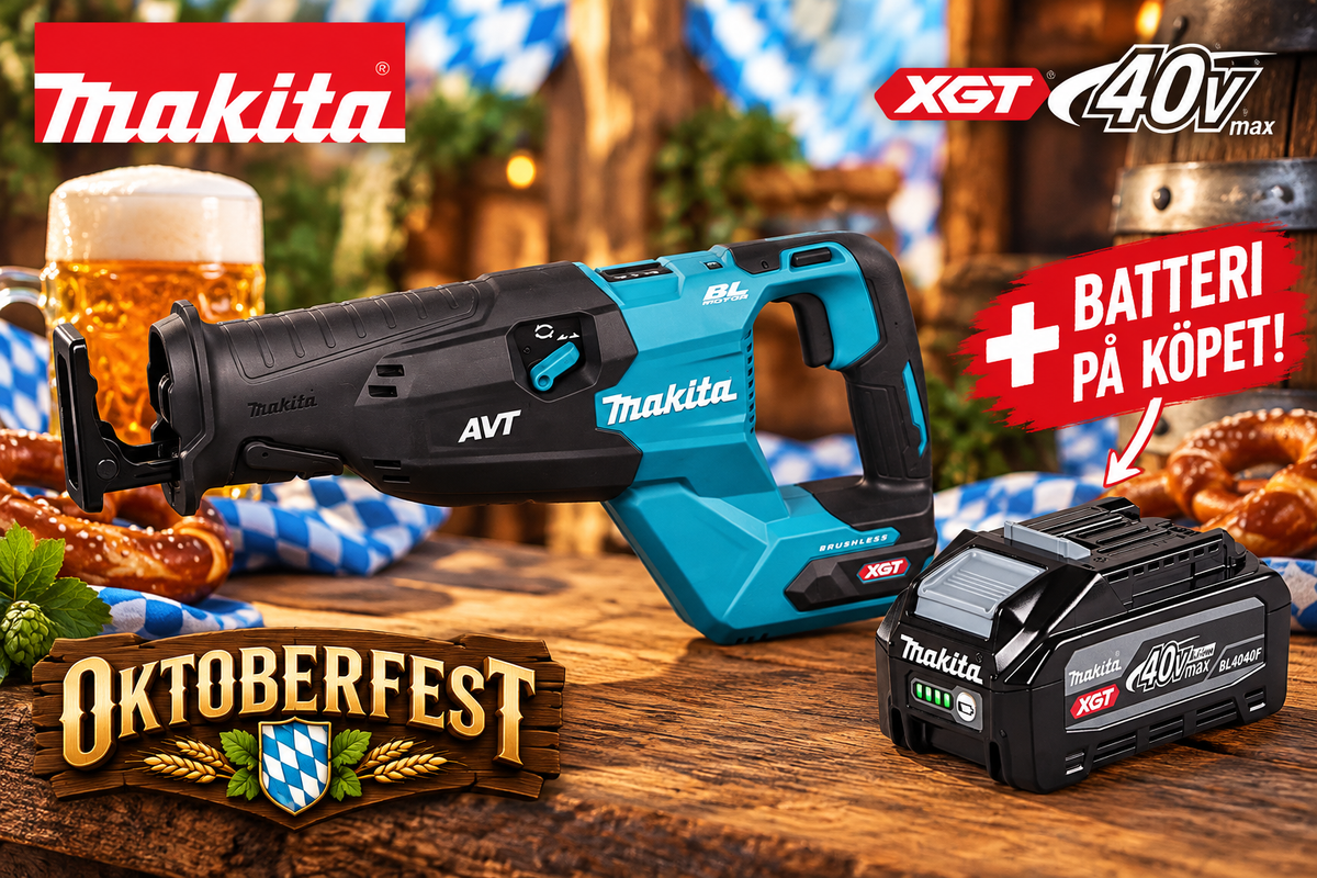 Makita Tigersåg AVT med pendel XGT 40V - JR002GZ + 40V 4Ah Batteri Oktoberfest