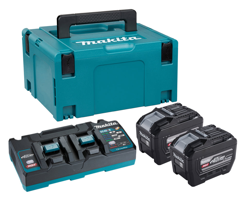 Makita PowerPack XGT 40V 4080H 2x8Ah + dubbelsnabbladdare i Makpac - PSKGPE2J
