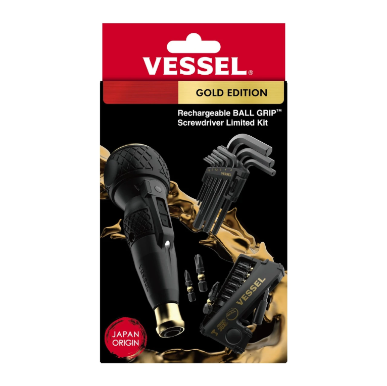 Vessel Ball Grip Screwdriver batterdriven USB, Limited Edition Gold Edition