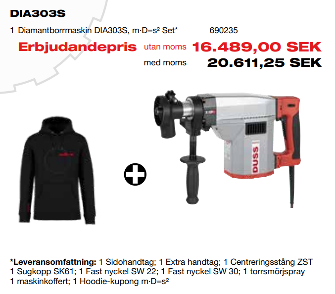 Duss Diamantborrmaskin DIA303S m·D=s² - 690235