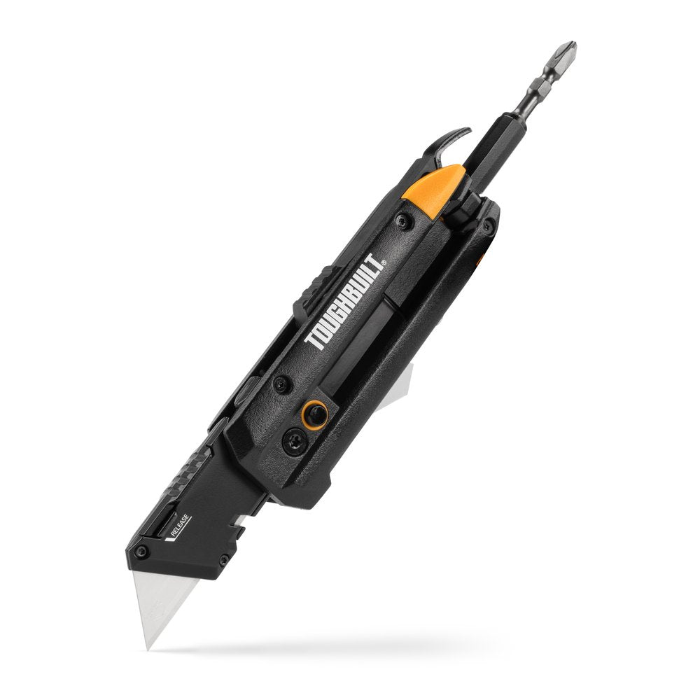 Toughbuilt 5-in-1 Electrician's Folding Utility Knife med bitshållare och brytverktyg TB-H4-12-IM