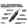 Toughbuilt 5-in-1 Electrician's Folding Utility Knife med bitshållare och brytverktyg TB-H4-12-IM