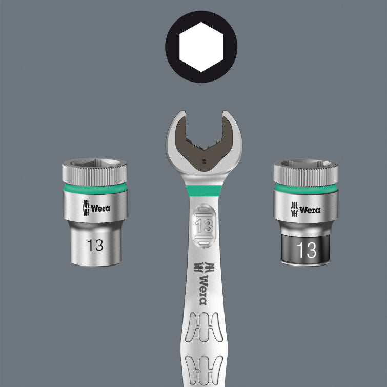 Wera Hyls-magnetlist C 4 Zyklop hylsmejselinsats-sats, 1/2"-fattning, 9 delar