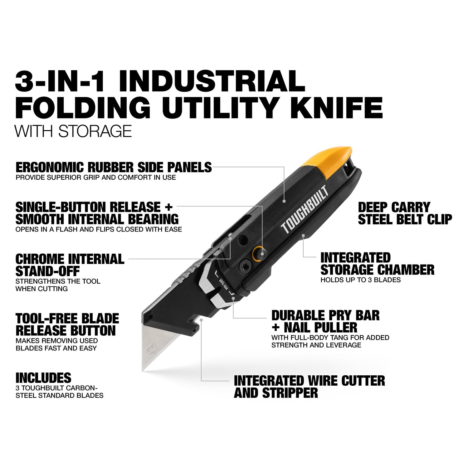 Toughbuilt Prybar Utility Knife with Storage TB-H4-12-IST