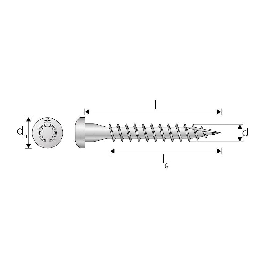 SIMPSON Strong-Tie ANKARSKRUV EFZ TX20 BANDAD QUIK DRIVE CSA 1500p