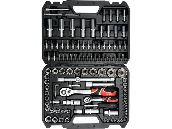 Yato Hylsnyckelsats 1/2" & 1/4" metrisk 108-delar