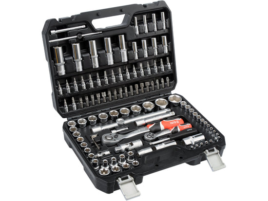 Yato Hylsnyckelsats 1/2" & 1/4" metrisk 108-delar