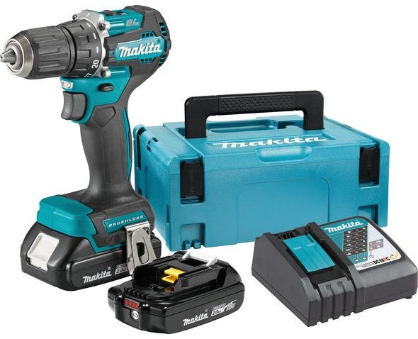 Makita Borrskruvdragare - DDF487RAJ 18V 2x2AH + laddare och Makpac