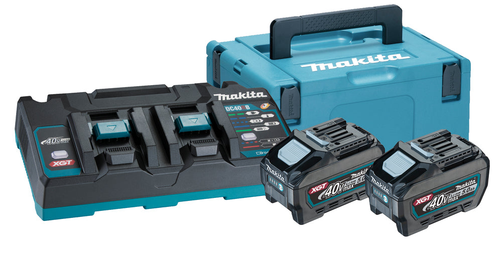 Makita PowerPack XGT 40V 2x5,0Ah, 2-ports snabbladdare samt Makpac - 191U13-9