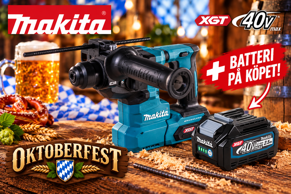 Makita Kombihammare XGT 40V Naken - HR010GZ + 40V 2.5Ah batteri Oktoberfest