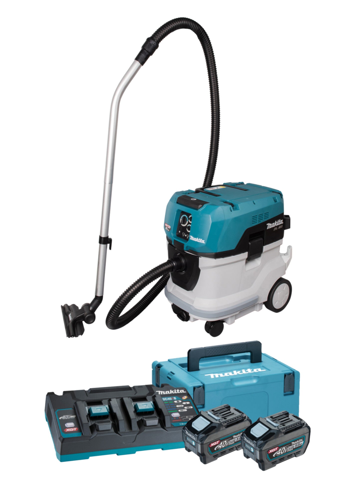 Makita Dammsugare XGT 2x40V + 2x5Ah + Dubbelladdare  VC006GMZ01
