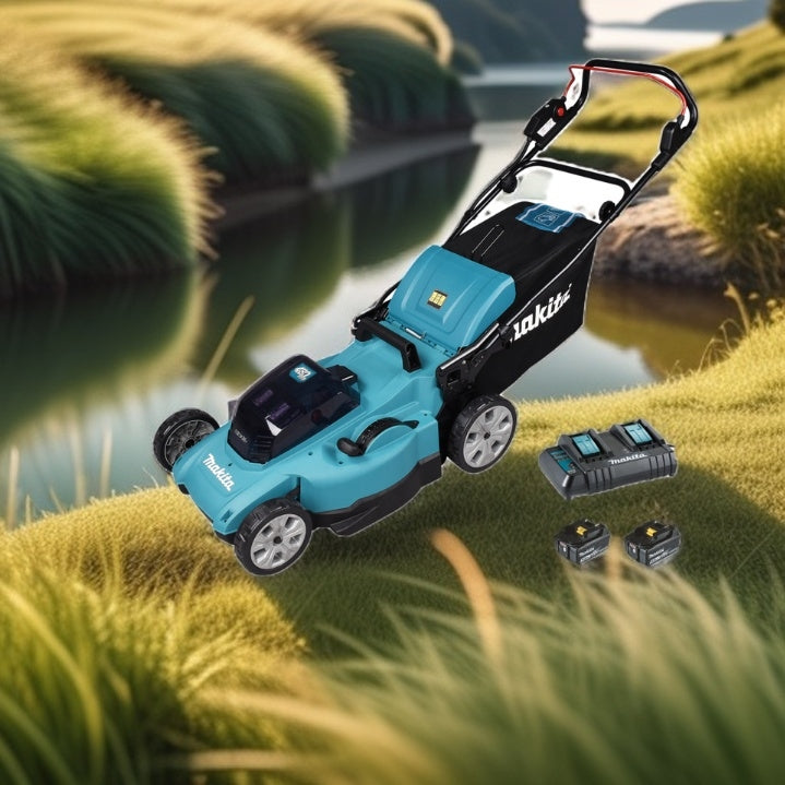 Makita Gräsklippare 48cm med Dubbelladdare + 2x5Ah  DLM480CT2