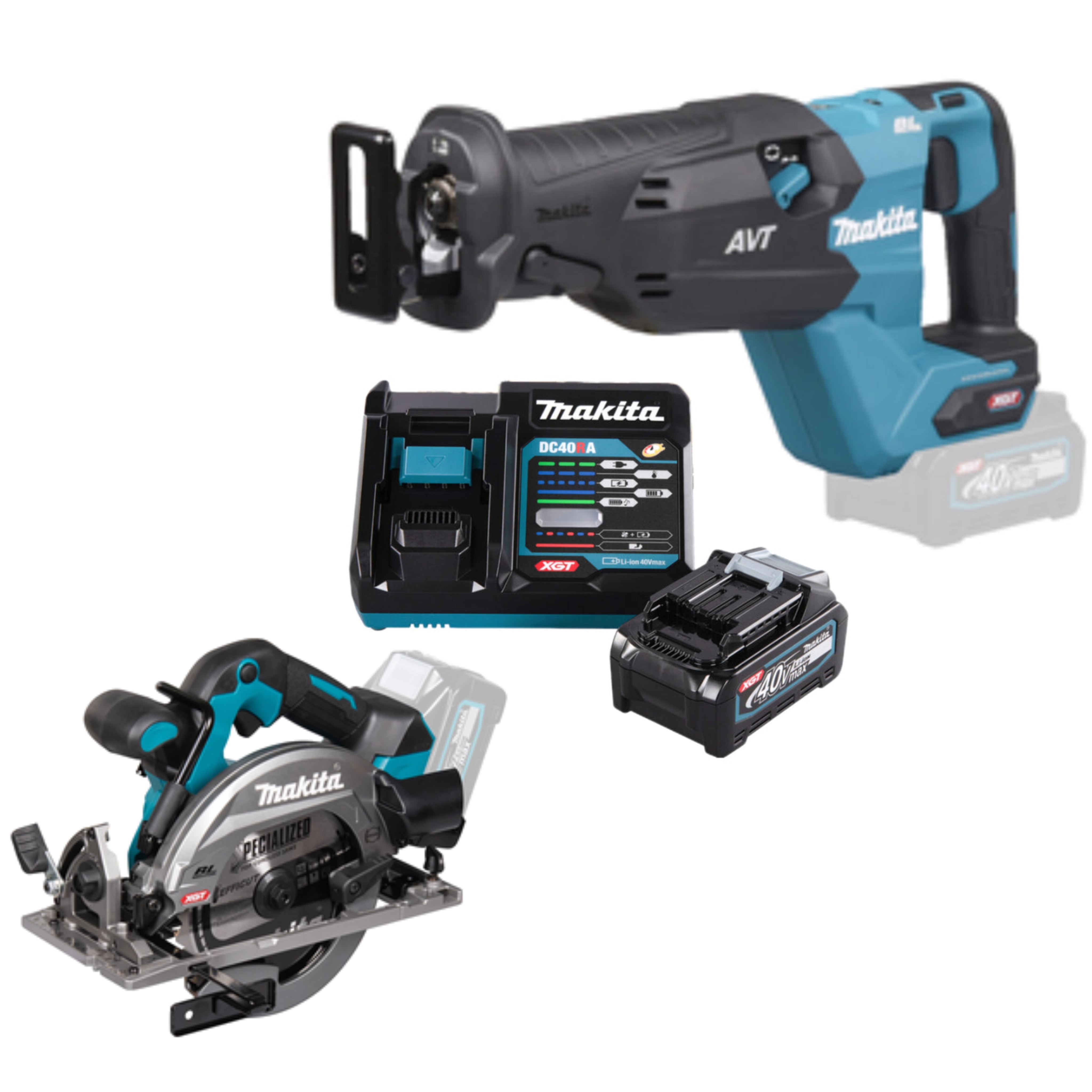 Makitapaket 40V Tigersåg JR002GZ + Cirkelsåg HS012GZ + 4Ah Powerpack Vinterkampanj