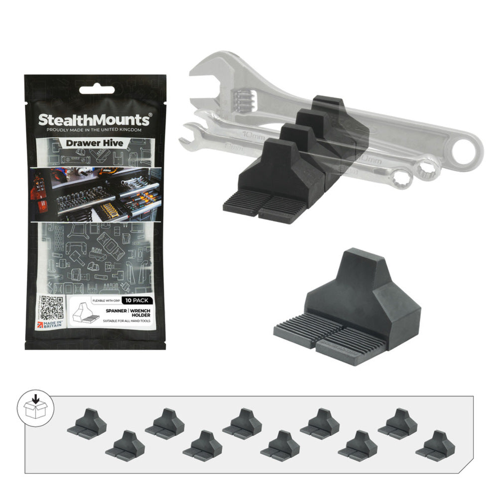StealthMounts Drawer Hive Spanner/Wrench Holder 10-Pack- DHSP-SP-10
