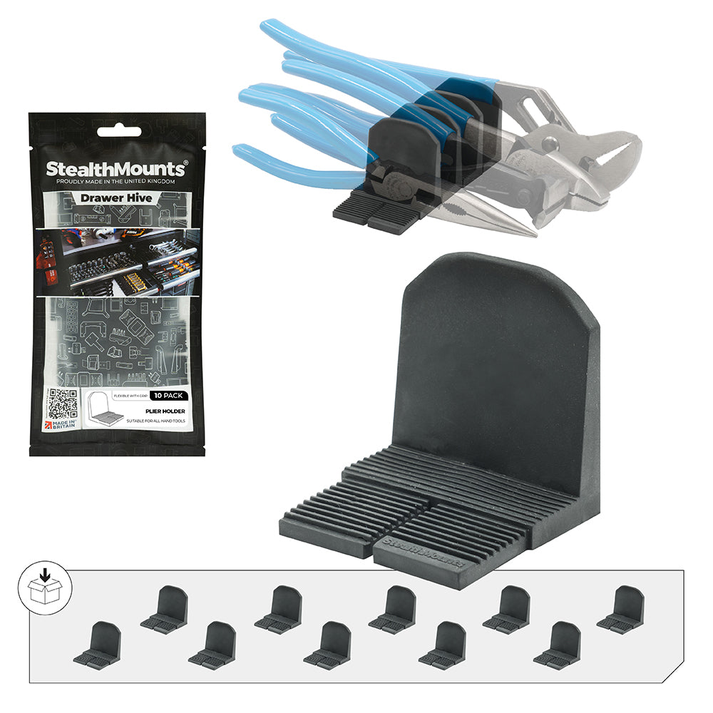 StealthMounts Drawer Hive Plier Holder 10-Pack- DHSP-PL-10