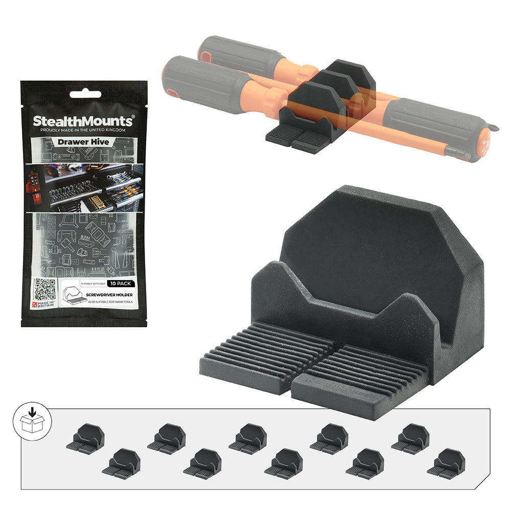 StealthMounts Drawer Hive Screwdriver Holder 10-Pack- DHSP-SD-10