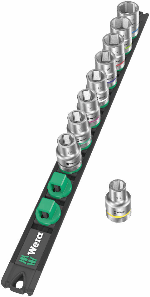 Wera Hyls-magnetlist C 4 Zyklop hylsmejselinsats-sats, 1/2"-fattning, 9 delar