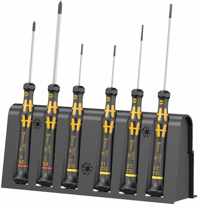 Wera 1578 A/6 ESD Elektriker-skruvmejselsats + rack, 6 delar
