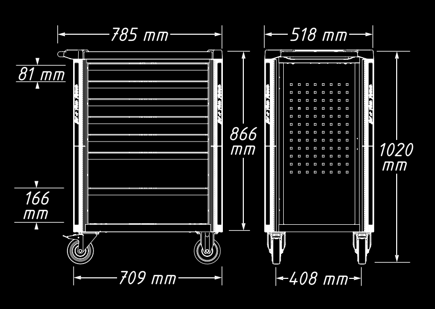 Wera 9700 Tool Rebel-verktstadsvagn 1, 78 delar