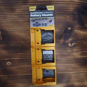 YELLOW StealthMounts Battery Mounts for DeWalt XR 18-20V or 54-60V Flexvolt (6 Pack)