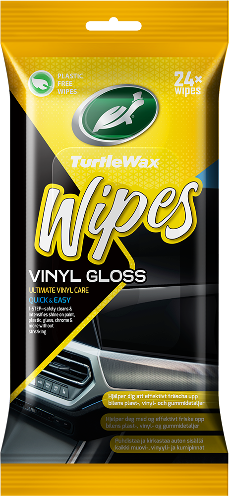 TURTLE WAX VINYL GLOSS WIPES FLATPACK