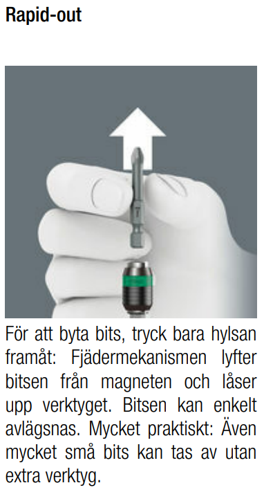 Wera 416 R T-bitshandtag Rapidaptor