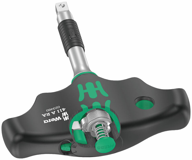 Wera 411 A RA adapterskruvmejsel med T-handtag, med spärrfunktion, 1/4