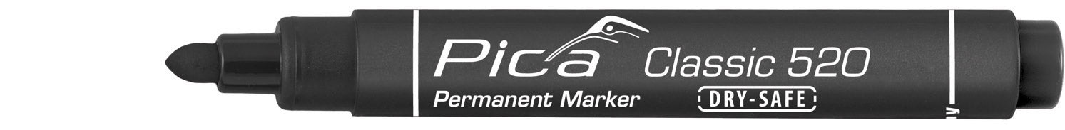 Pica Classic 520 & 521 permanent märkpenna - Röd, Blå, Svart