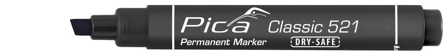 Pica Classic 520 & 521 permanent märkpenna - Röd, Blå, Svart