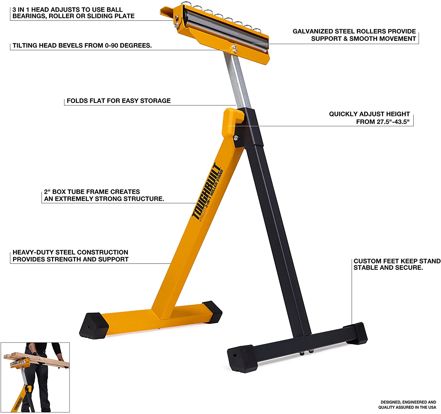 Toughbuilt 3-In-1 Roller Stand TB-S210