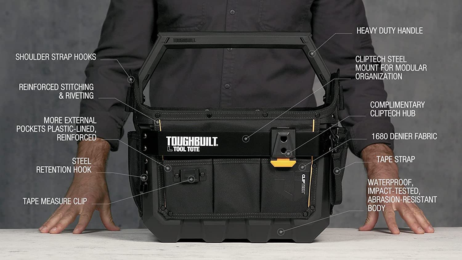 Toughbuilt Large 16 inch Tote - Hard Body TB-CT-82-16