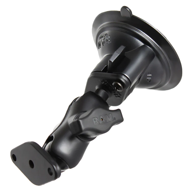 RAM Twist Lock Suction Cup with Double Socket short Arm and Diamond Base Adapter RAM-B-166U-A