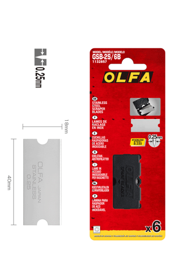 OLFA 6-pack Blad till Skrapa GSR-2 -  GSB-2S / 6B