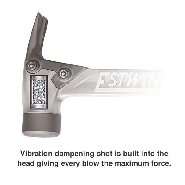 ESTWING ALBKM 14 Oz Aluminum Milled Face Hammer – Al-Pro Series, Forged Aircraft Alloy, Shock Reduction Grip, Magnetic Nail Starter