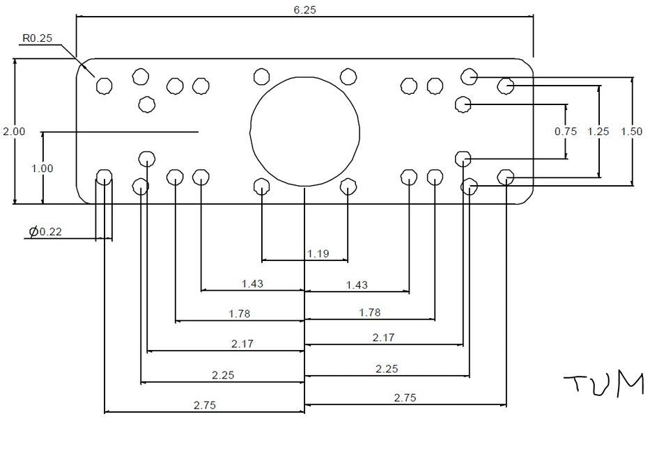 Ekolod- / Plotterfäste RAM 1.5" Ball Mount with 6.25" X 2" Rectangle Base, Medium LENGTH Double Socket Arm & 2.5" Round Base AMPs Hole Pattern  RAM-111U