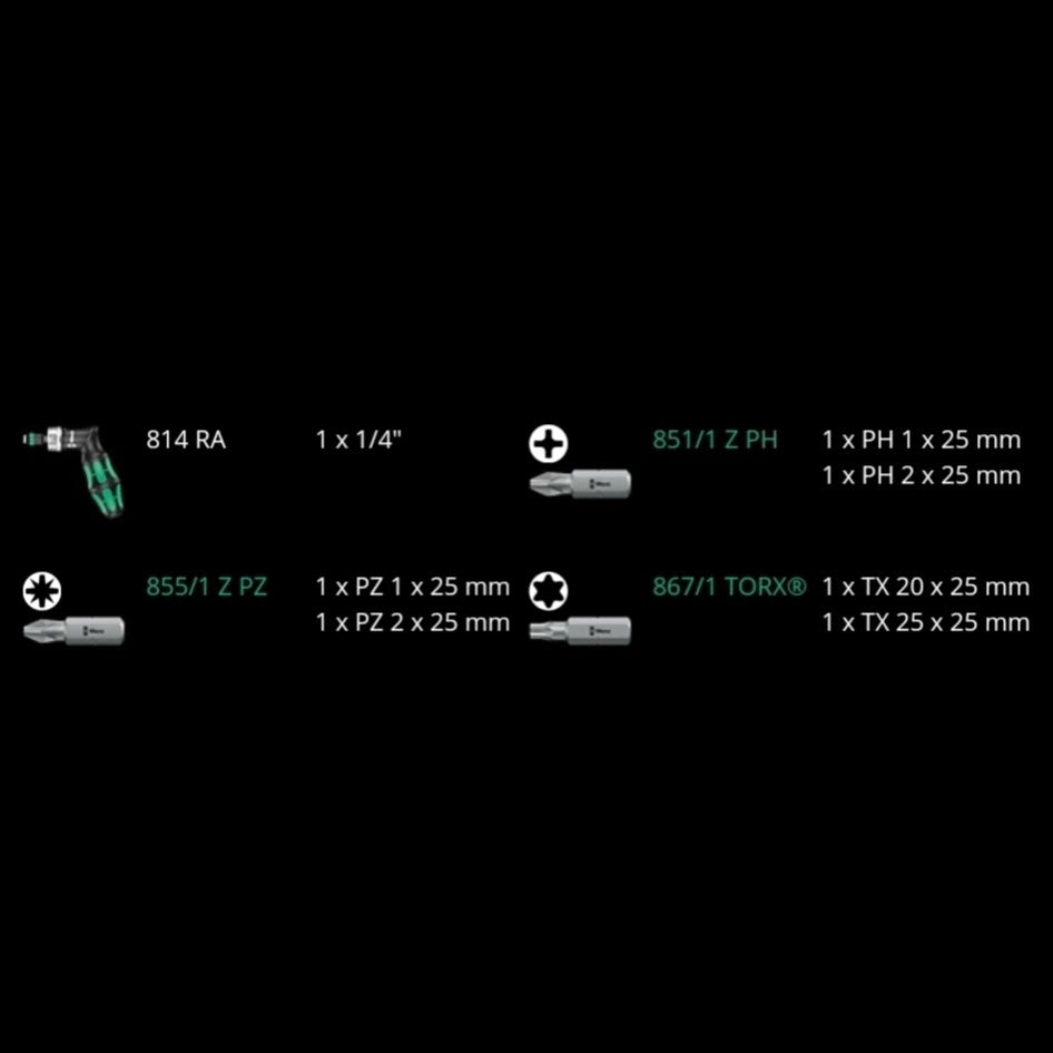 Wera Kraftform kompakt Pistol RA Bitsmejsel