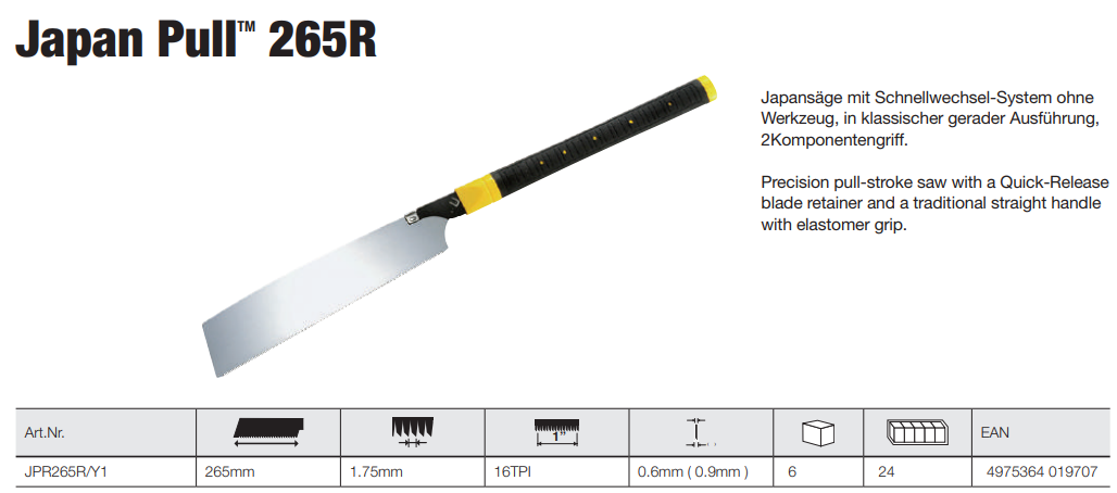 Tajima japansåg Rapid pull rakt handtag