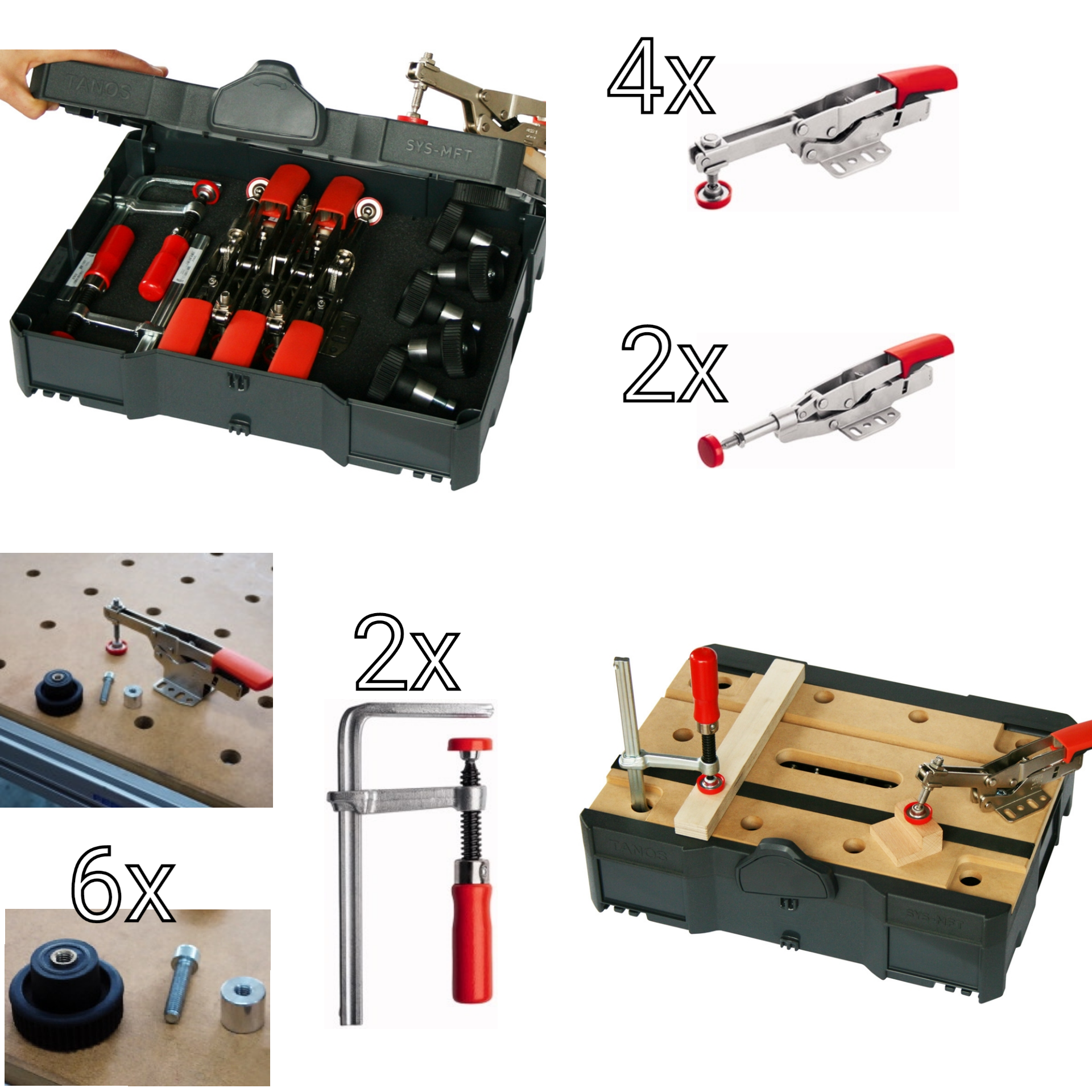 Bessey STC MFT systainer med tvingar och snabbspännare