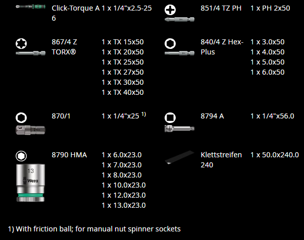 Wera Momentverktygs-set Click-Torque A 6 Set 1