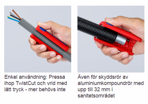 KNIPEX Twistcut - rörskärare för korrugerade rör