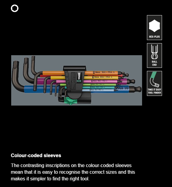 950 SPKL/9 SM N Multicolour L-key set, metric, BlackLaser